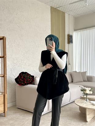 Angora yelek -siyah - vakronline