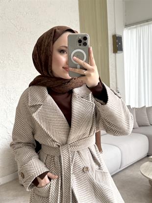 Massimo model kaşe kaban -bej - vakronline