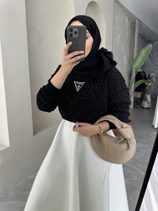 Ges full taşli sweat-si̇yah - vakronline