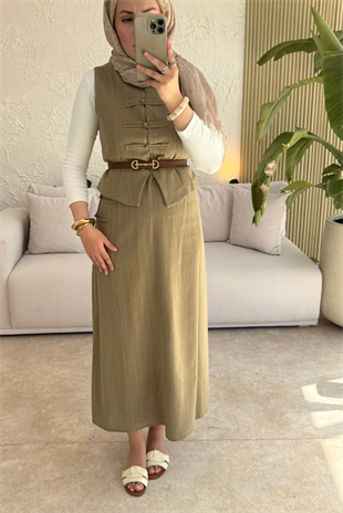 Tesettür Tuus etekli takım-Çağla - vakronline