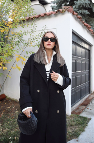 Massimo model kaşe kaban-siyah - vakronline