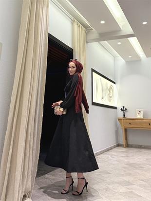 Linda etekli takım-siyah - vakronline