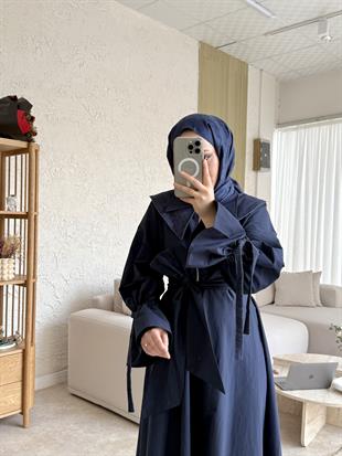 Morina bebe yaka elbise-lacivert - vakronline