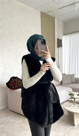 Angora yelek -siyah - vakronline