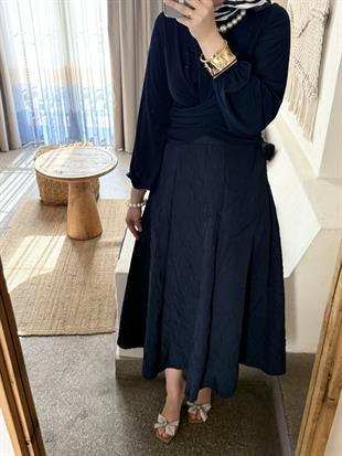 Linda etekli takım-lacivert - vakronline