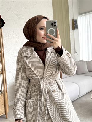 Massimo model kaşe kaban -bej - vakronline