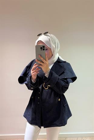 Camilla Denim Trençkot-Mavi