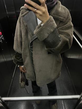 Zra muadi̇l kürklü ceket kaban -haki̇ - vakronline