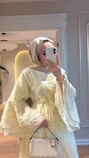 Alia Payet İşlemeli Dantel Elbise - Ekru