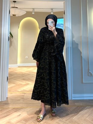 Alia Payet İşlemeli Dantel Elbise - Siyah