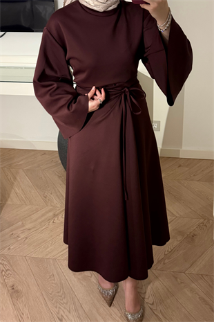 Alya Pelerin Etekli Takım-Bordo