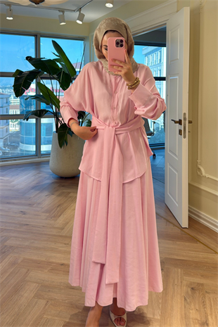 Aria Kat Etekli Takım - Pembe