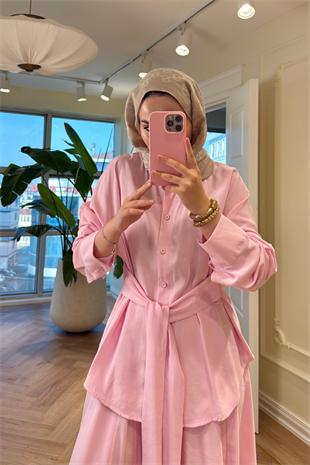 Aria Kat Etekli Takım - Pembe
