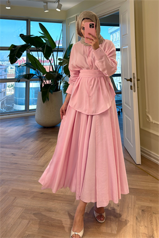 Aria Kat Etekli Takım - Pembe