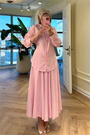 Aria Kat Etekli Takım - Pembe