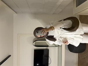 Arine Puf Pantolonlu Takım-beyaz