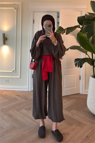 Asos Şalvarlı Pantolonlu Takım - Acı Kahve
