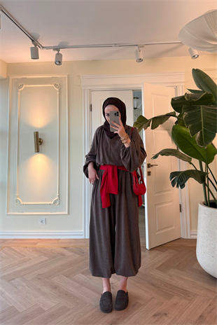 Asos Şalvarlı Pantolonlu Takım - Acı Kahve