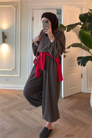 Asos Şalvarlı Pantolonlu Takım - Acı Kahve