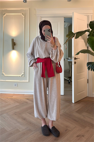 Asos Şalvarlı Pantolonlu Takım - Bej
