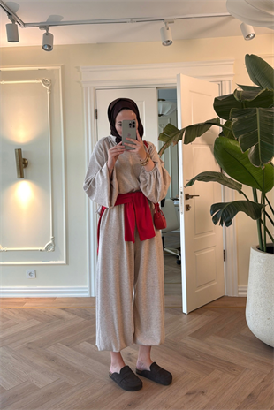 Asos Şalvarlı Pantolonlu Takım - Bej