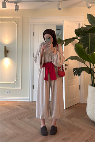 Asos Şalvarlı Pantolonlu Takım - Bej