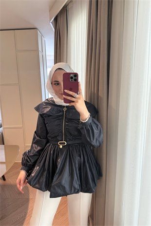 Aurelia Balon Yarım Fermuarlı Yağmurluk - Lacivert 