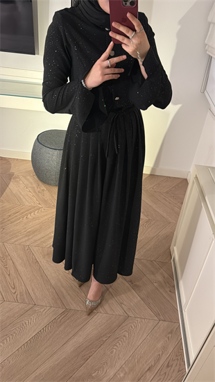 Aysa Simli Etekli Takım - Siyah