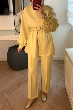 Azel Kemerli Scuba Takım-butter Yellow