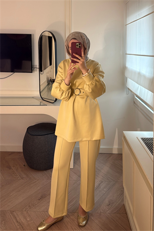 Azel Kemerli Scuba Takım-butter Yellow