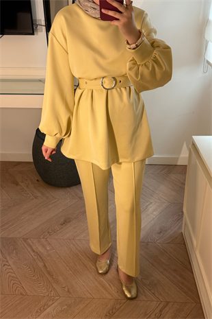 Azel Kemerli Scuba Takım-butter Yellow