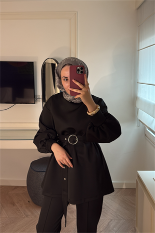 Azel Kemerli Scuba Takım-Siyah