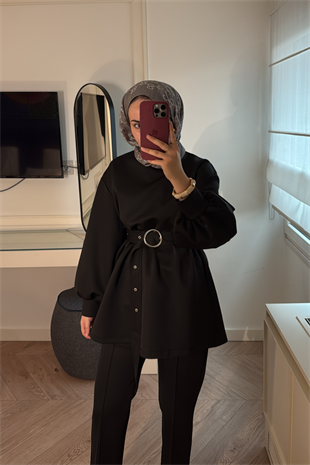 Azel Kemerli Scuba Takım-Siyah