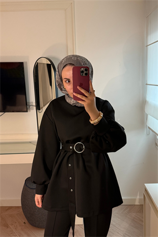 Azel Kemerli Scuba Takım-Siyah