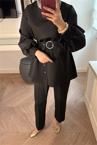 Azel Kemerli Scuba Takım-Siyah