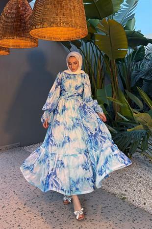 Cavalli elbise -mavi - vakronline