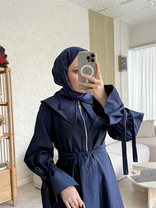 Morina bebe yaka elbise-lacivert - vakronline