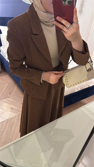 Berceste Etekli Takım - Kahve 