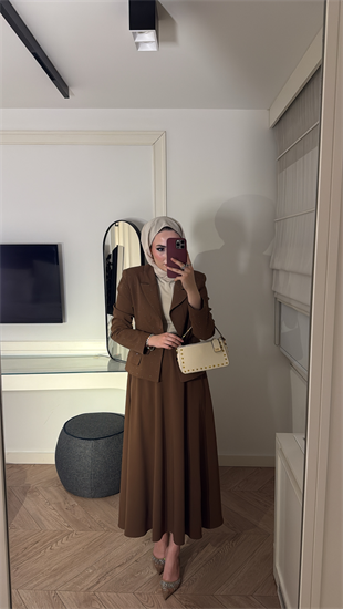 Berceste Etekli Takım - Kahve 