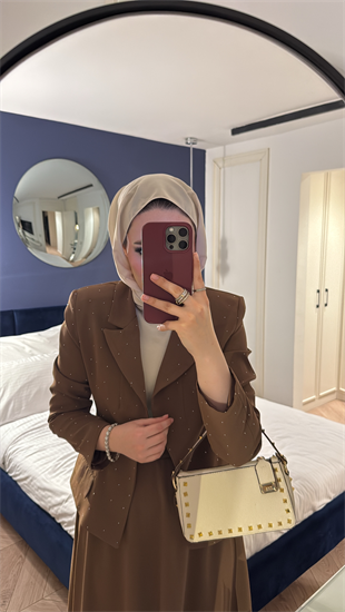 Berceste Etekli Takım - Kahve 