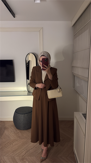 Berceste Etekli Takım - Kahve 