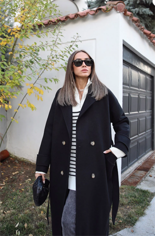 Massimo model kaşe kaban-siyah - vakronline