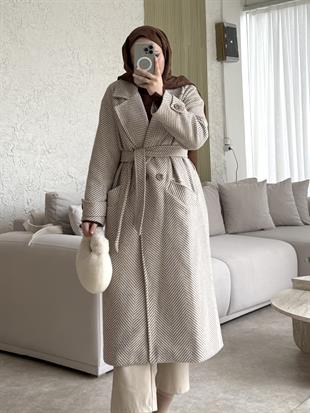 Massimo model kaşe kaban -bej - vakronline