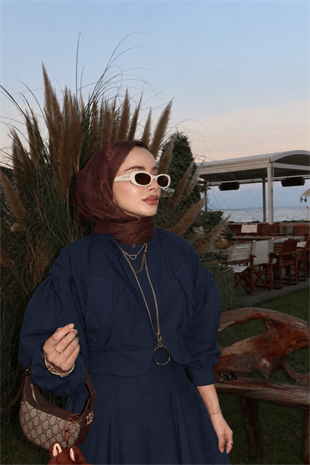 Ceketli Jile elbise - Lacivert