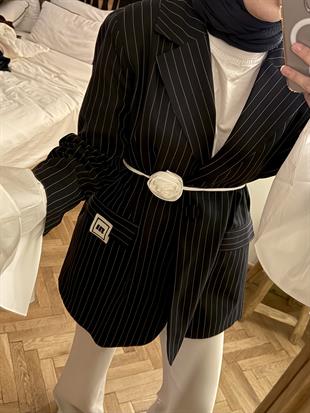 Bohema tasarım ceket-lacivert - vakronline