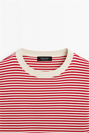 Çizgili Basic Marka Sweat Kırmızı