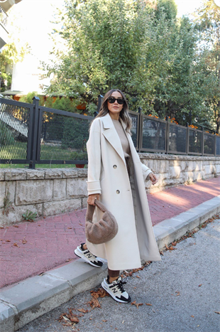 Massimo model kaşe kaban-bej - vakronline