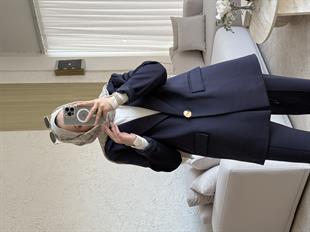 Blazer ceketli takım -lacivert - vakronline