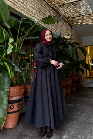 Movila tasarım elbise-siyah - vakronline