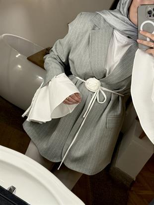 Bohema tasarım ceket-gri - vakronline